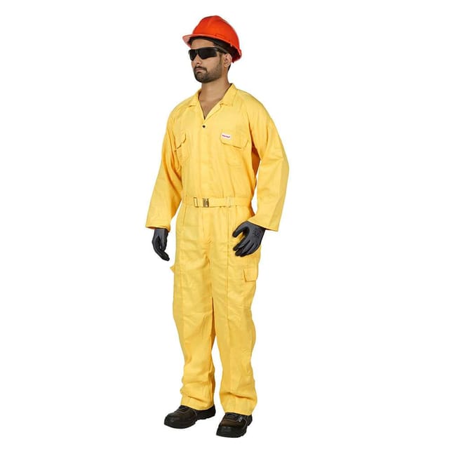 Vaultex 1YV 190GSM Twill Coverall, Yellow , Large