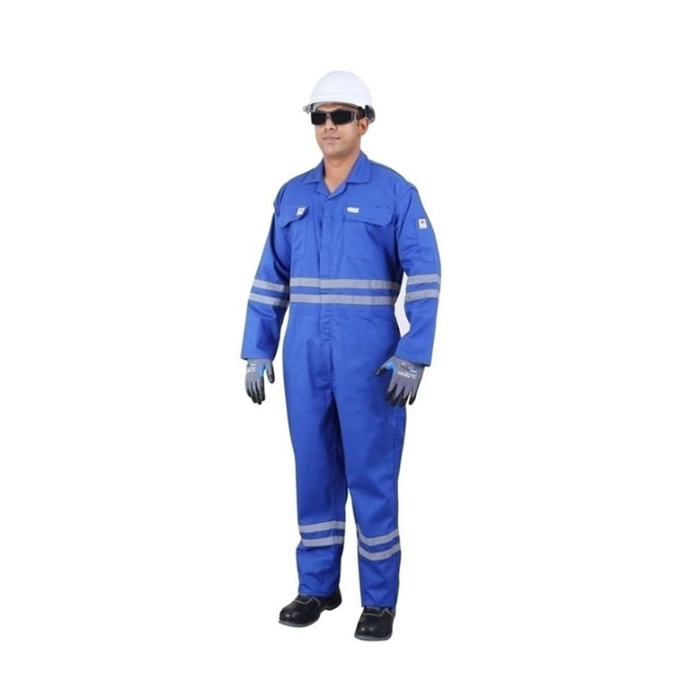 Vaultex NCE 230GSM Fire Retardant Reftlective tape cotton coverall,Royal Blue, Small