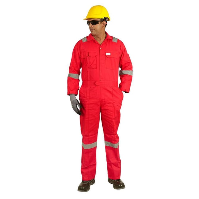 Vaultex RCD 260GSM Cotton Coverall , Red, Small