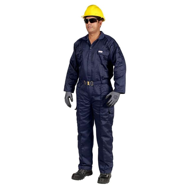 Vaultex 1NV 190GSM Twill Coverall, Navy Blue, 4XL