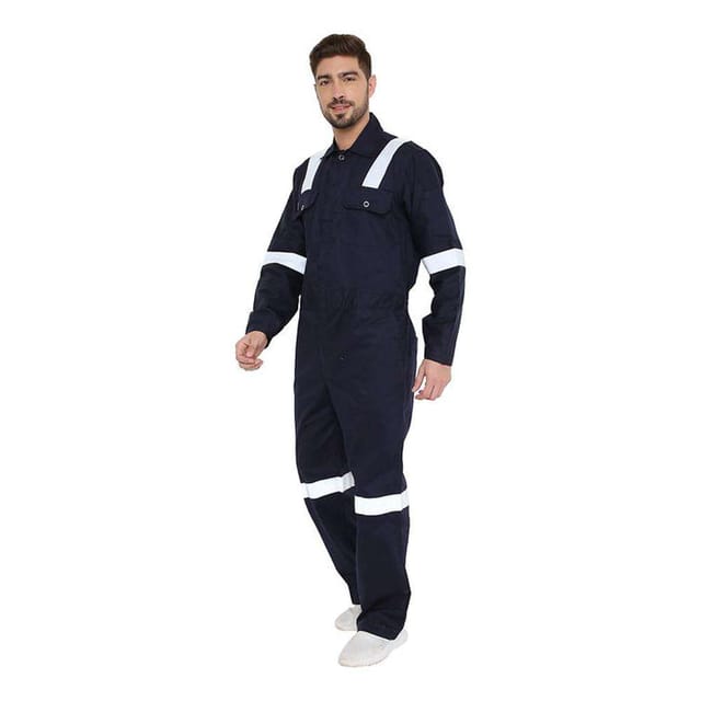 Vaultex MUN 250GSM Anti Static Fire Retardant Cotton Coverall, Royal Blue, XL