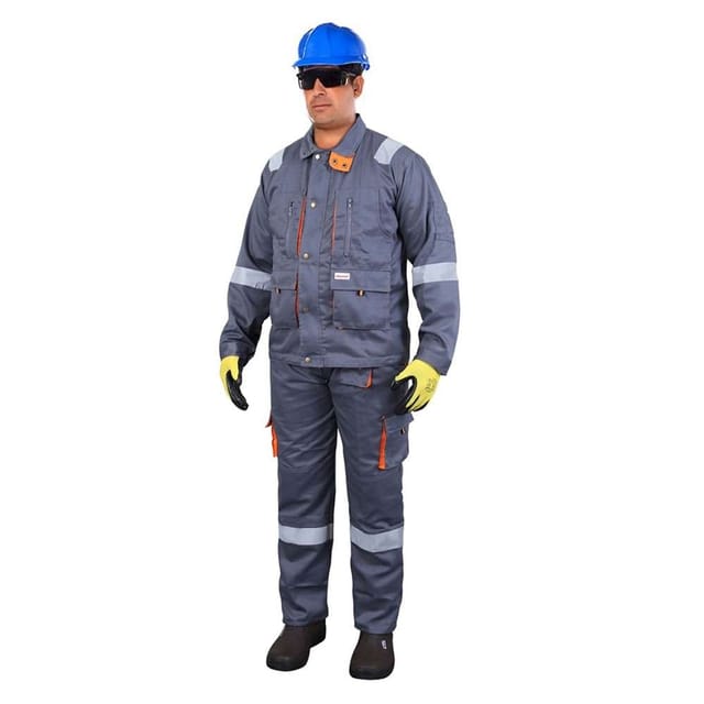Vaultex MEG 260GSM Cotton Pant & Shirt, Grey , Medium