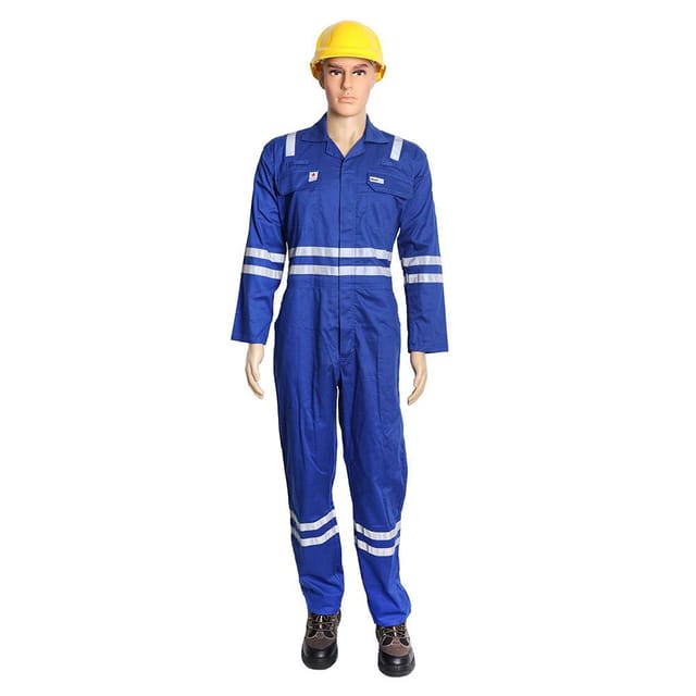 Vaultex MUN 250GSM Anti Static Fire Retardant Cotton Coverall, Royal Blue, 3XL