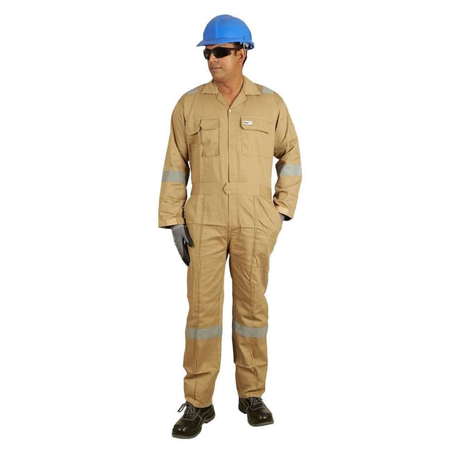 Vaultex ETD 240GSM Cotton Coverall , Beige, Medium
