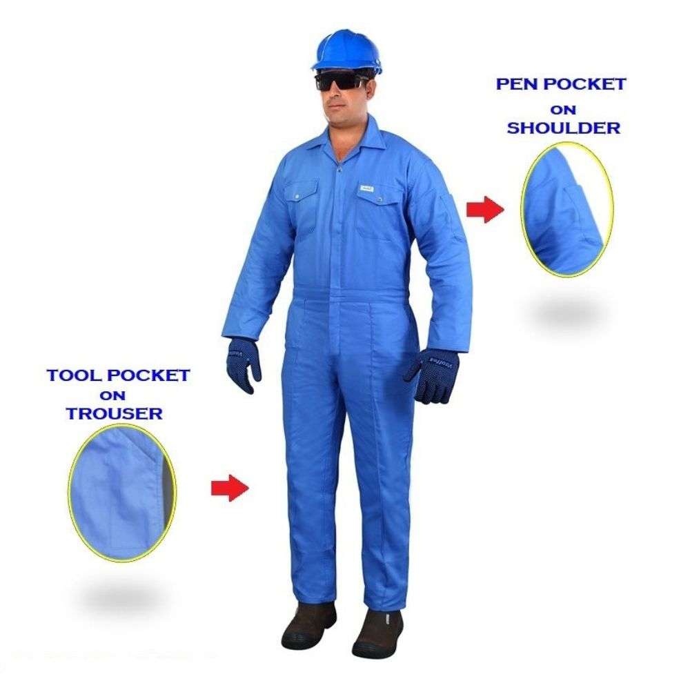 Vaultex JDN 200GSM Cotton Coverall, Petrol Blue, 2XL