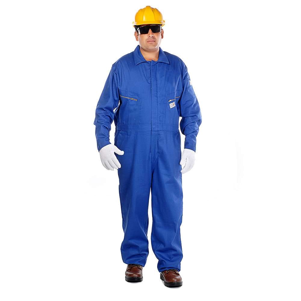 Vaultex LBFRR 320GSM Fire Retardant Cotton Coverall, Royal Blue, Small