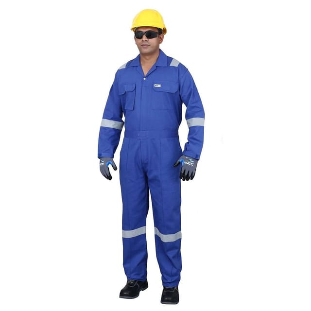 Vaultex SEV 240GSM Cotton Coverall , Royal Blue, Large