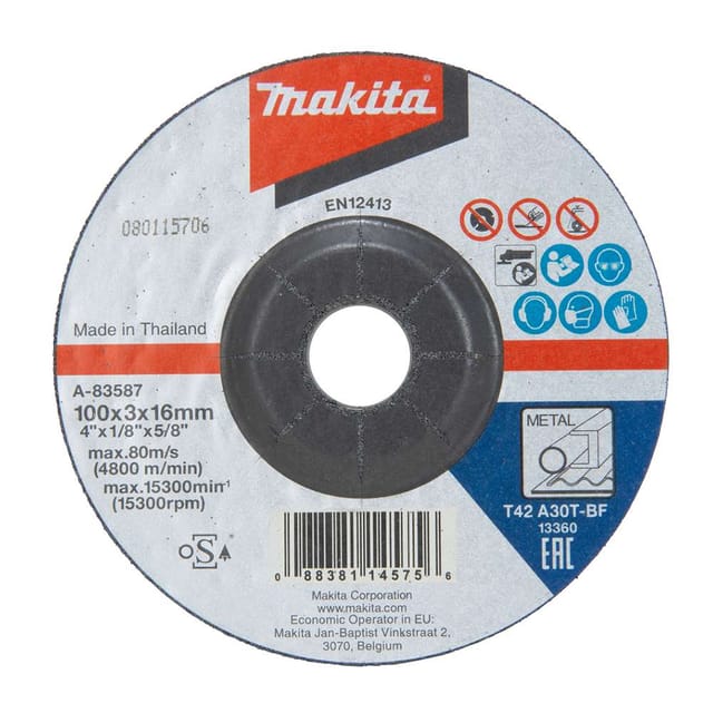 Makita A-83587 Cut-Off Wheel 100mm 4" A30T Metal / Mild Steel