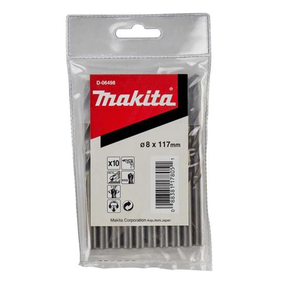 Makita D-06498 8 x 117mm HSS-G Metal Drill Bit