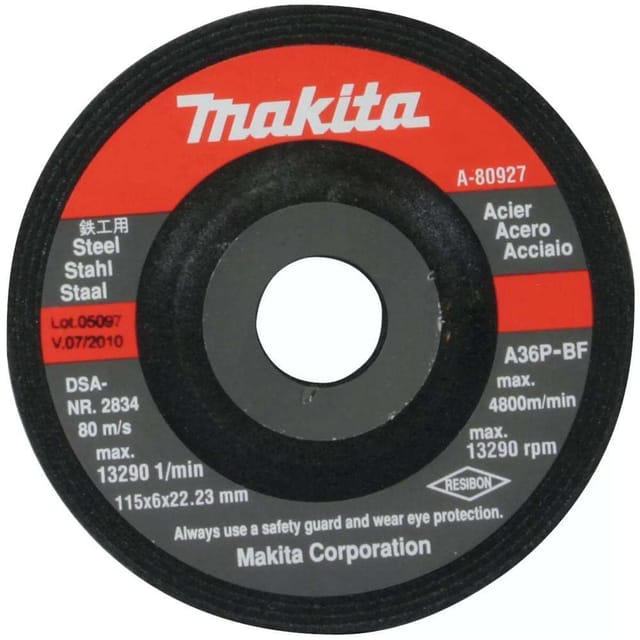 Makita A-80927 A36P 115 x 6mm Metal Grinding Wheel