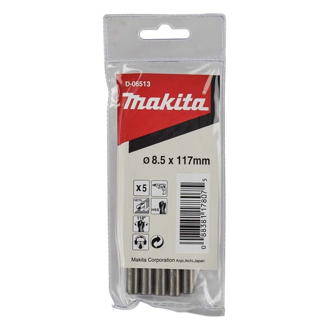 Makita D-06513 HSS Drill Bit for Metal 8.5 x 117mm