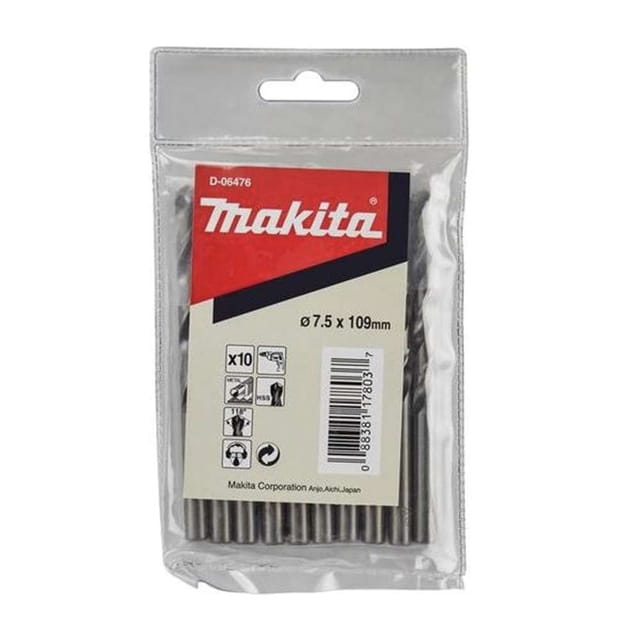 Makita D-06476 HSS Drill Bit for Metal 7.5 x 109mm
