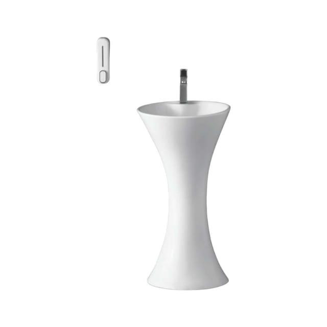 Milano Anchor Wash Basin With Pedestal Repose, White
