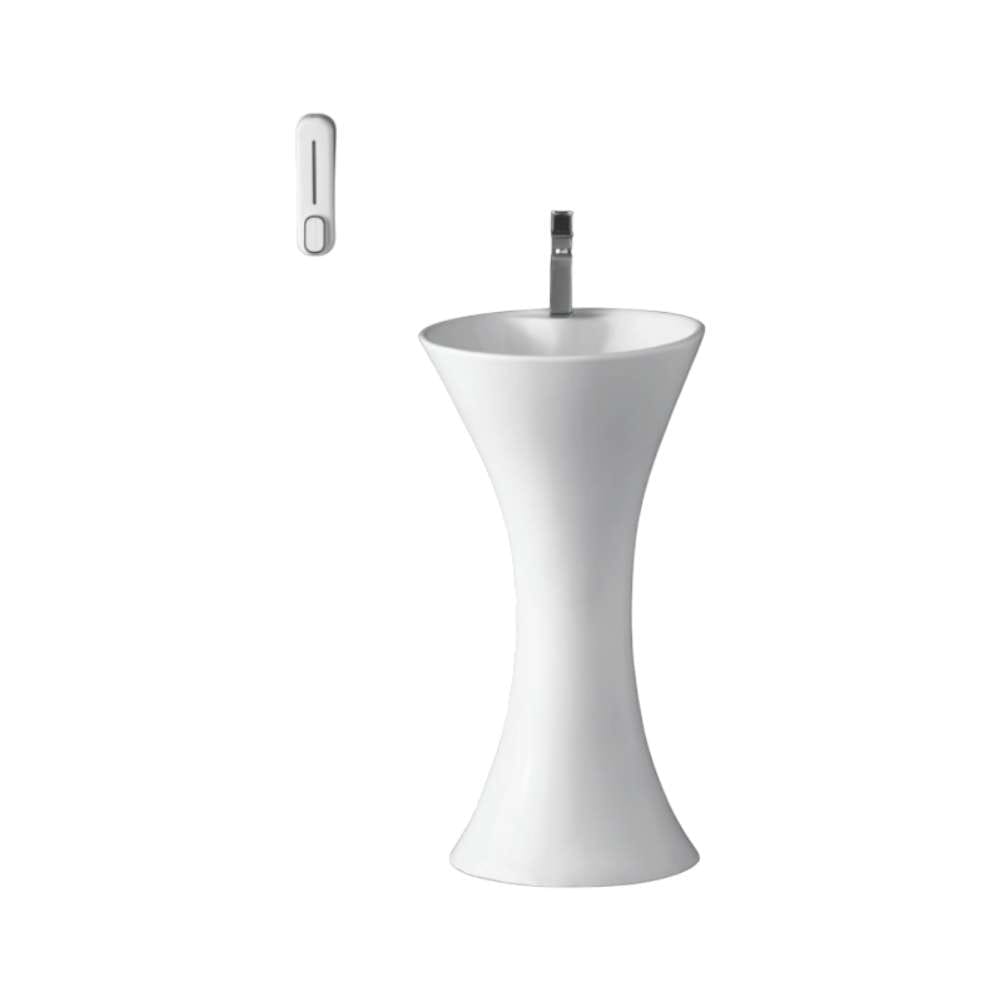 Milano Anchor Wash Basin With Pedestal Repose, White
