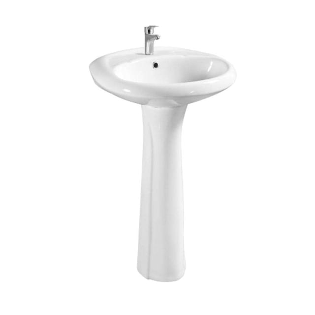 Milano 207 140500200729 Wash Basin with Pedestal - White