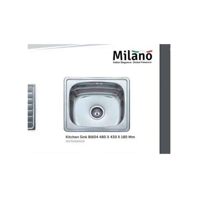Milano BL-794 140700200104 490 x 440 x 200mm Stainless Steel Kitchen Sink