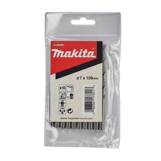 Makita D-06454 HSS-G Drill Bit For Metal 7 x 109mm - 10 Pcs/Pkt