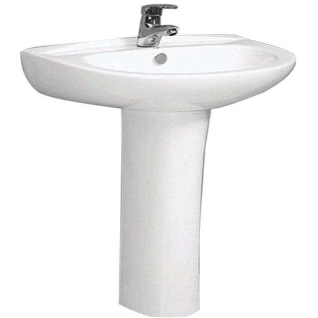 Milano KN1891 140500200152 24'' Wash Basin with Pedestal - White