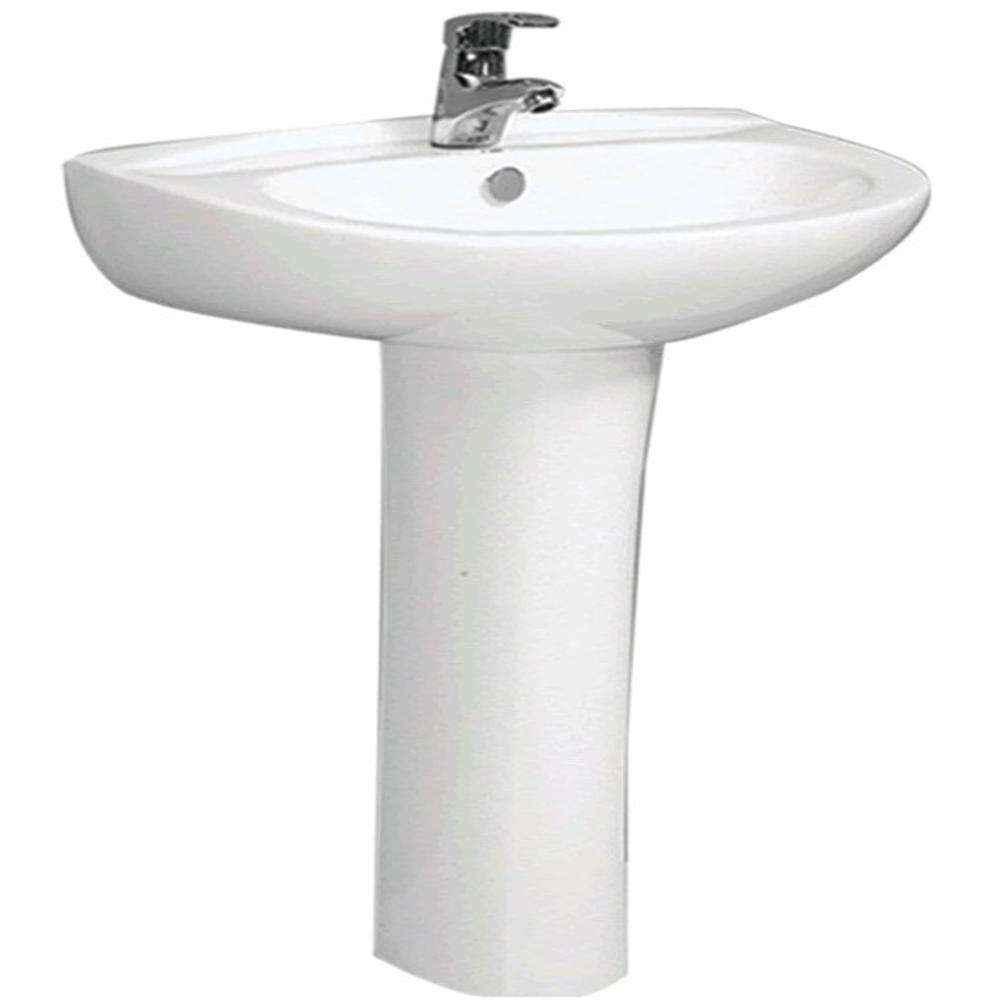 Milano KN1891 140500200152 24'' Wash Basin with Pedestal - White