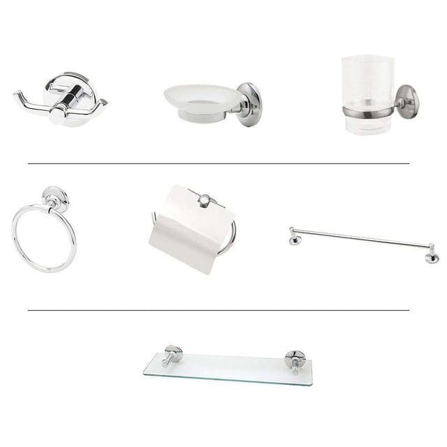 Milano Classic 1600 140400500146 Bathroom Accessories Set - 7Pcs