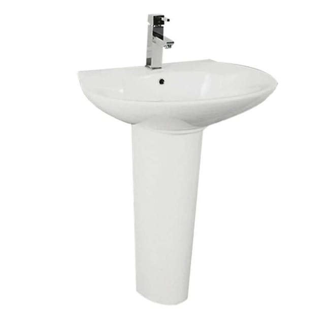 Milano American KN-418 140500200002 Wash Basin with Pedestal - White