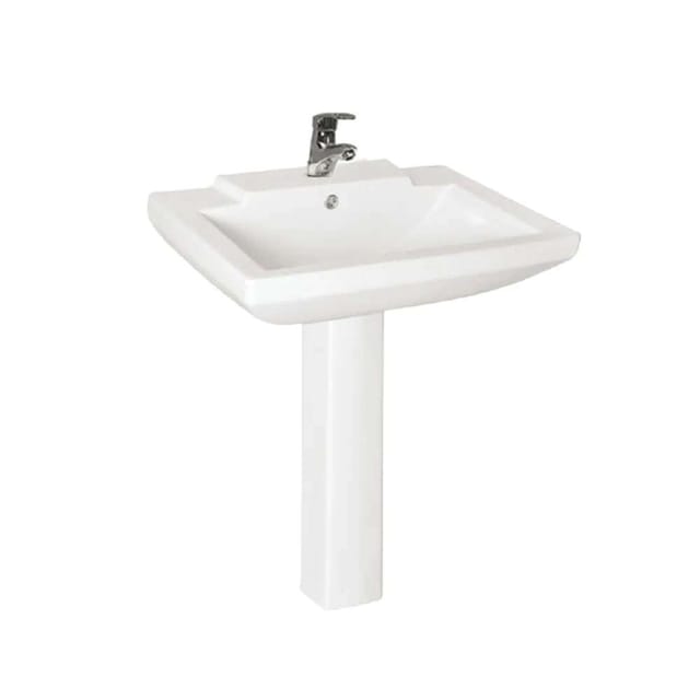 Milano 469 140500200707 Wash Basin with Pedestal - White
