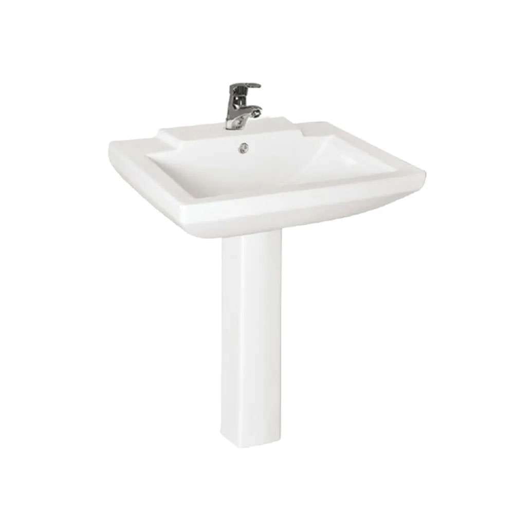 Milano 469 140500200707 Wash Basin with Pedestal - White