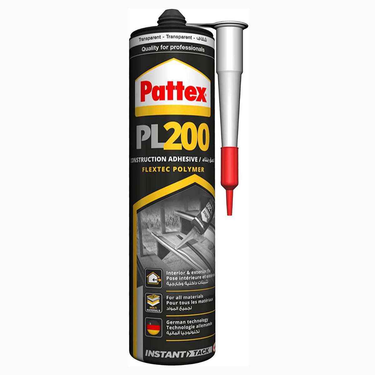 Henkel Pattex PL200 290g Polymer Based Construction Adhesive -Transparent