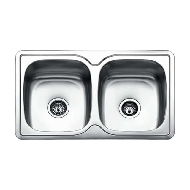 Milano Stainless Steel Kitchen Sink, BL812, 820x500x190mm, Double Bowl / Square Design