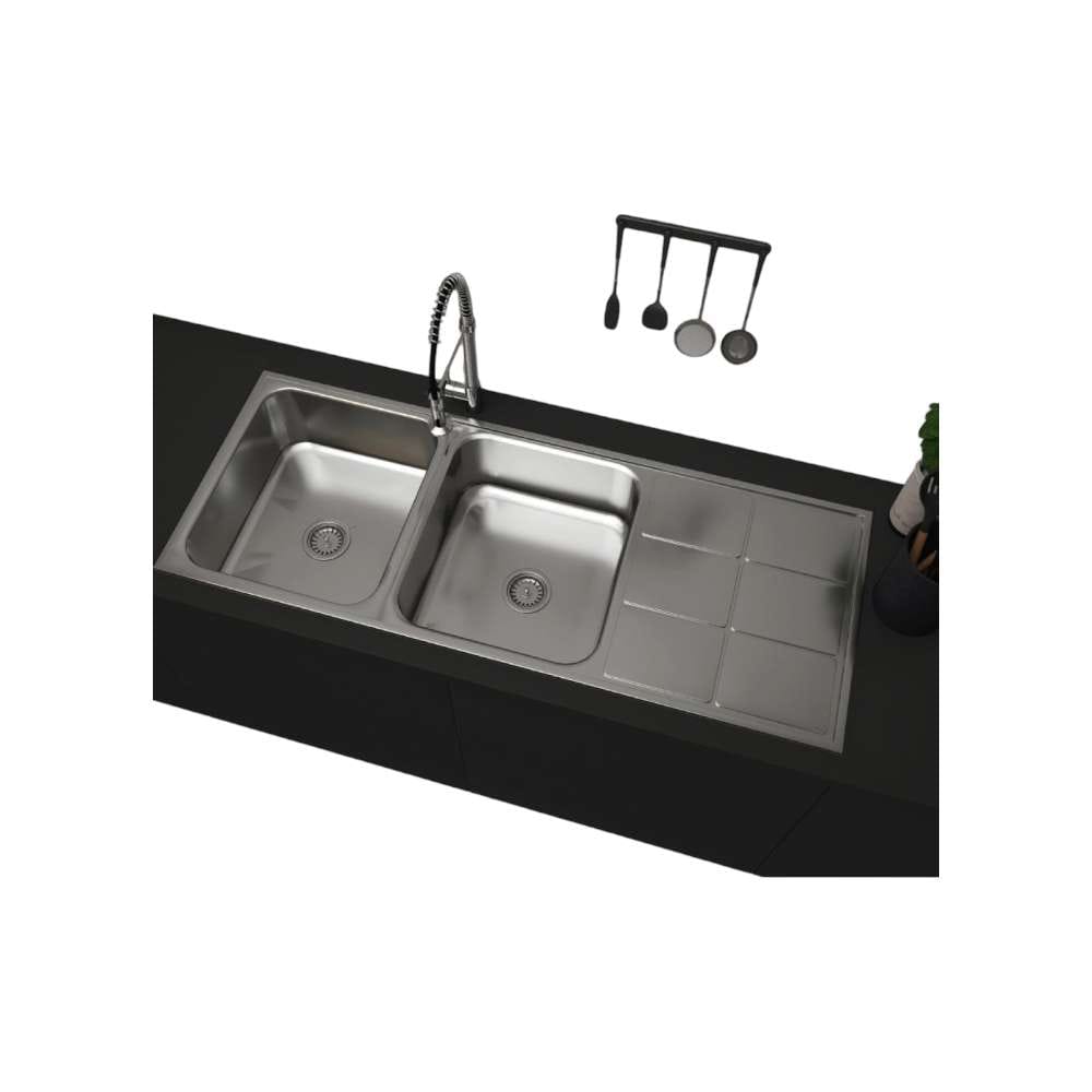 Milano LS-126A 140700200098 120 x 600mm Lay On DB/SD Kitchen Sink