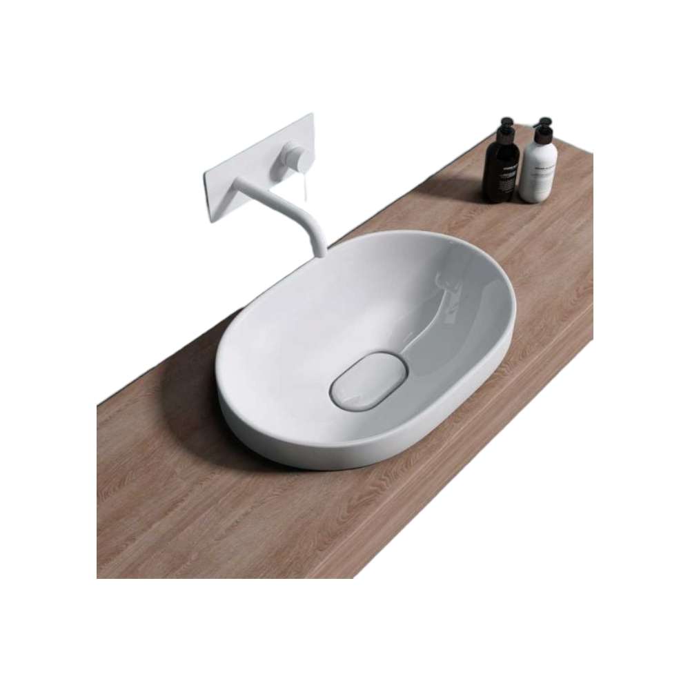Milano 2794 140500200724 Above Counter Semi Recessed Oval Wash Basin