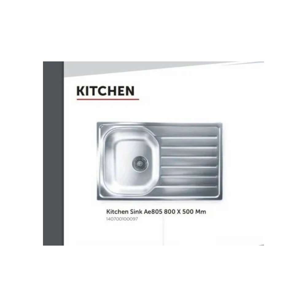 Milano LS-105A 140700100115 100 x 500mm Lay On SB/SD Kitchen Sink