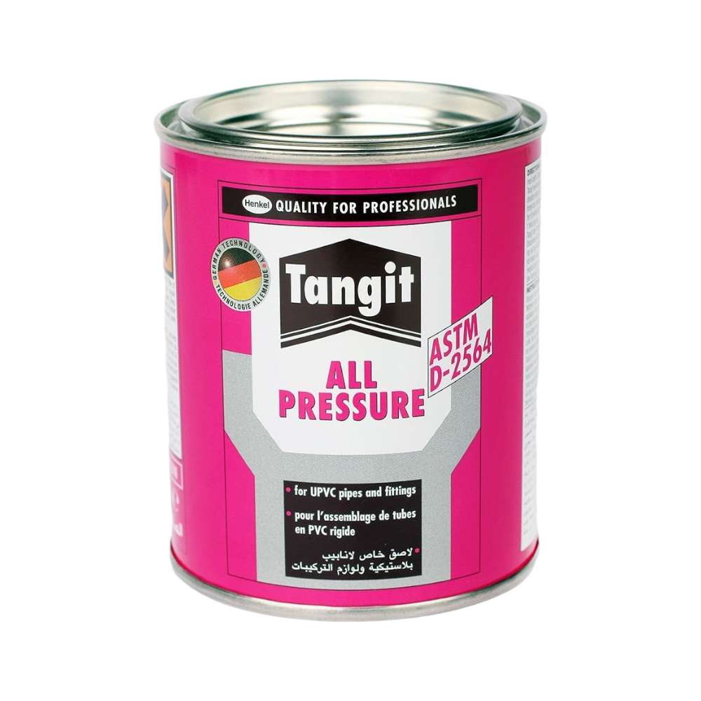 Pattex Tangit All-Pressure uPVC Adhesive, 500 g, 44354, All-Pressure Rating & Brush-in-Cap
