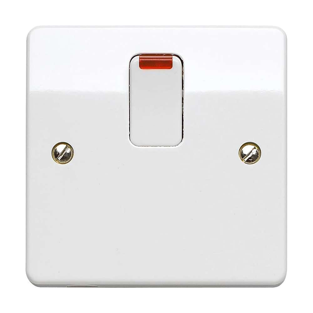 MK Electric 20A Double Pole Switch K5423WHI, DP Isolation, Robust Mechanism, Clean Finish