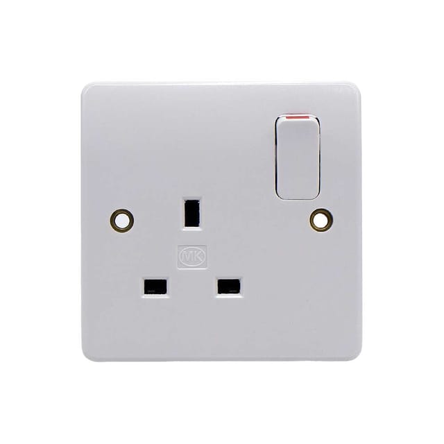 MK Electric Logic Plus K2757 WHI 13A 1 Gang Double Pole Switch Socket