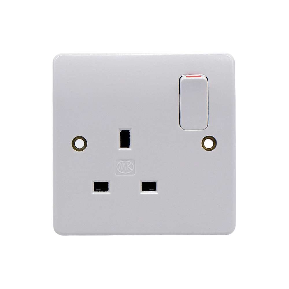 MK Electric Logic Plus K2757 WHI 13A 1 Gang Double Pole Switch Socket
