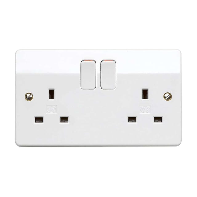MK K2747WHI 13A Double Switch Socket