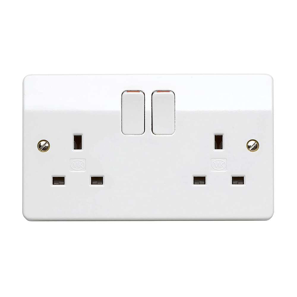 MK K2747WHI 13A Double Switch Socket