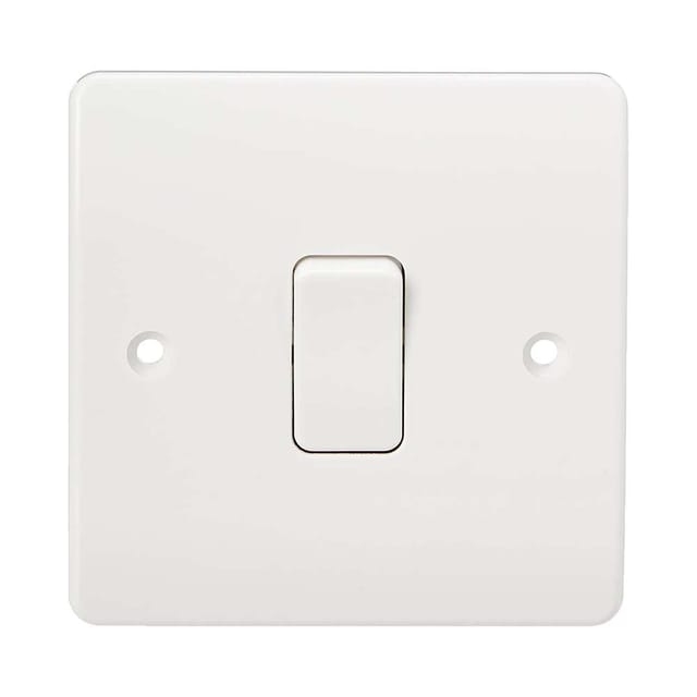 MK Plate Switch, K4871WHI, Logic Plus 1-Gang SP 2-Way, 10A