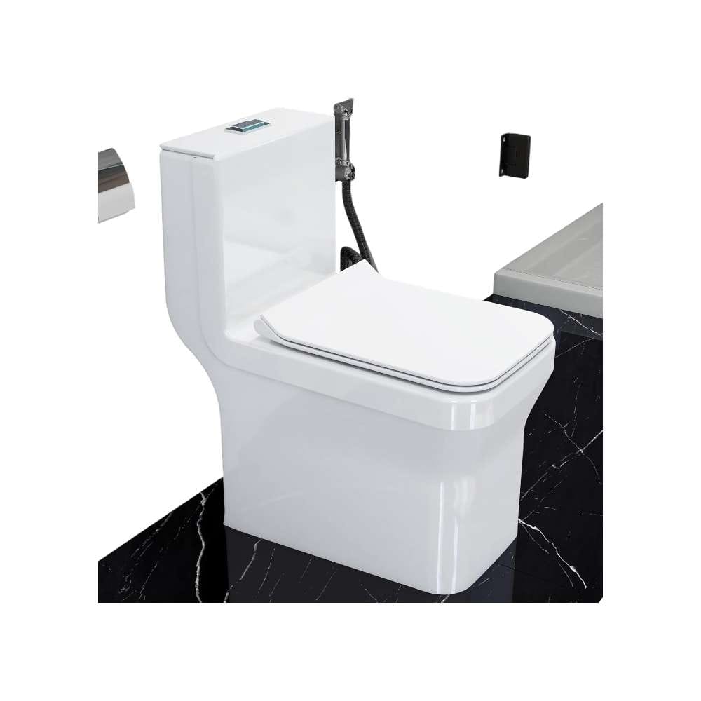 Milano KN2020 WC Slow Down Seat Cover With Tank, White