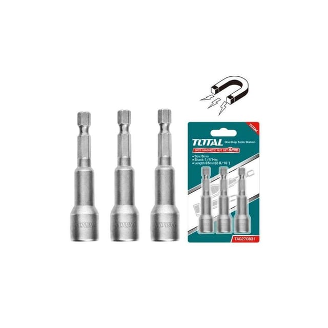 Total TAC270831 8MM Magnetic Nut Set 3Pcs Set