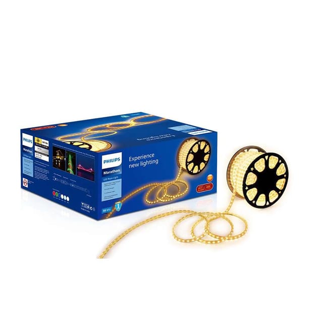 Philips Marathon Ultra Yellow Rope Light 120 LED 50m - Warm White