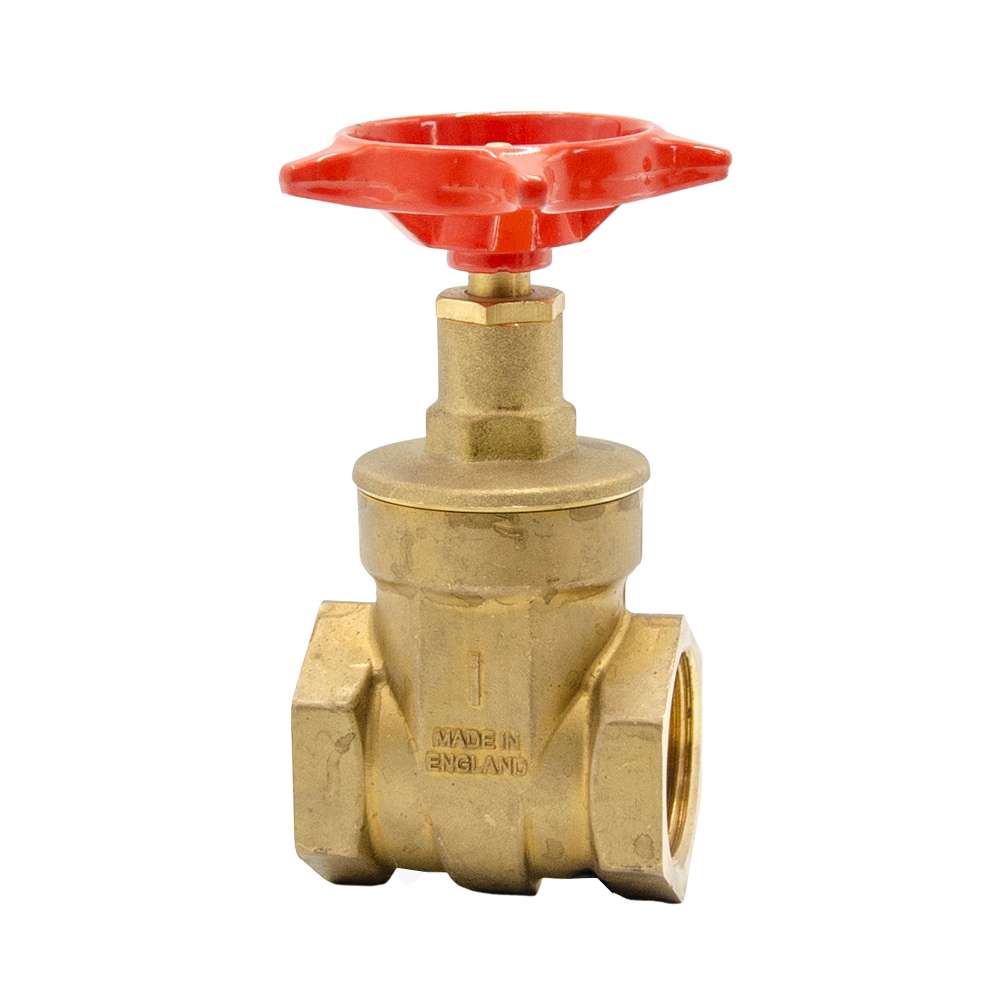 Pegler Brass Gate Valve, 1", Heavy-Duty, Rising Stem, Full Shut-Off