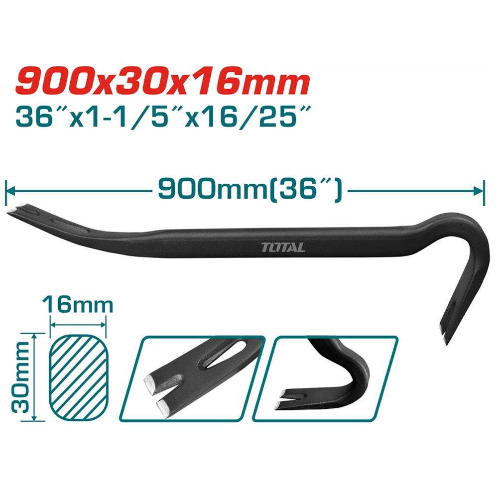 Total THT431362 36 Inch Wrecking Bar