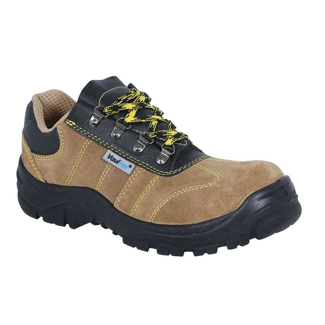 Vaultex NBI Suede Leather Steel Toe Safety Shoes, Light Brown, 40