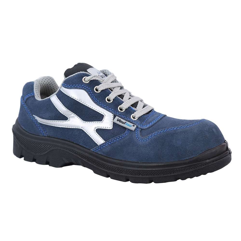 Vaultex IMK Low Ankle Suede Leather Steel Toe Safety Shoes, Blue, 44