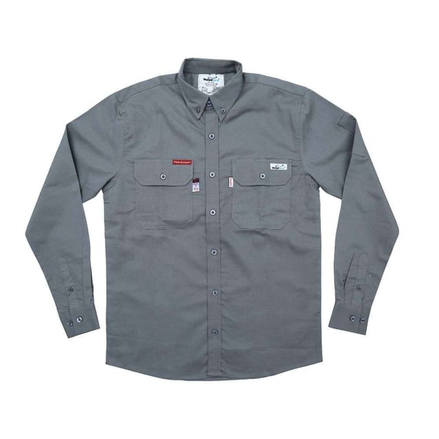 Vaultex GTD 240GSM 8 Cal Fire Retardant Cotton Shirt, Grey, Medium
