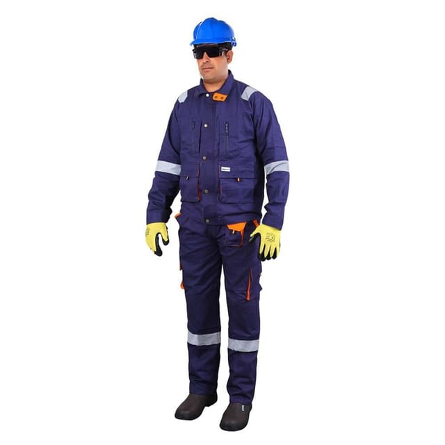 Vaultex TPF 260GSM Cotton Pant & Shirt, Navy Blue, Large