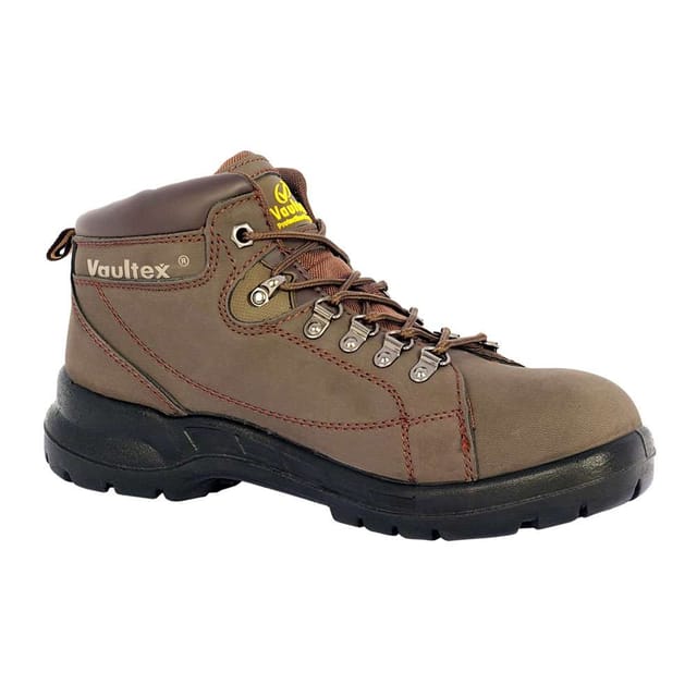 Vaultex MHR High Ankle Safety Shoes, Brown, 38