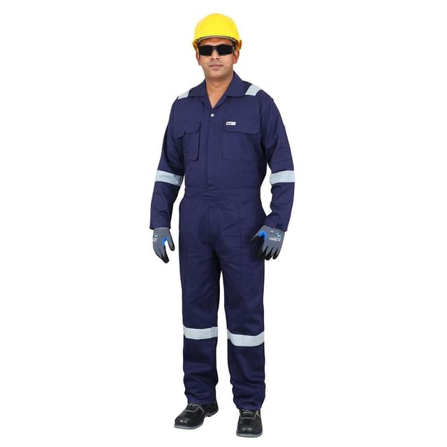 Vaultex VED 240GSM Cotton Coverall , Navy Blue, 5XL